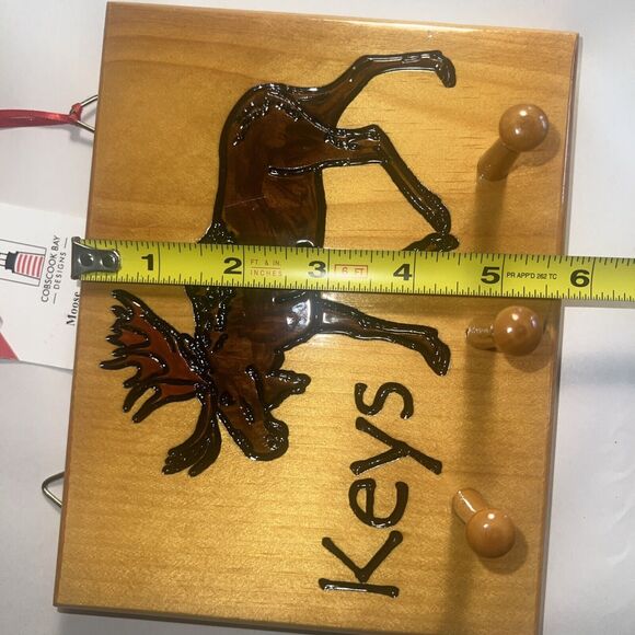 Wooden Key Holder Moose Design - Picture 7 of 10